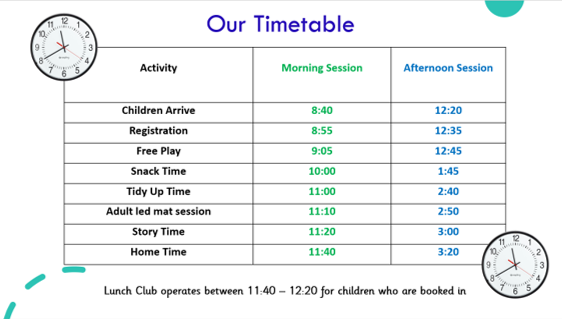 SESSION TIMETABLE
